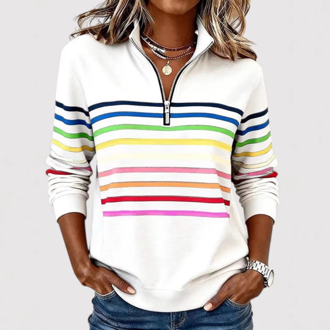 Women's Sporty Quilted Pullover with Half Zip