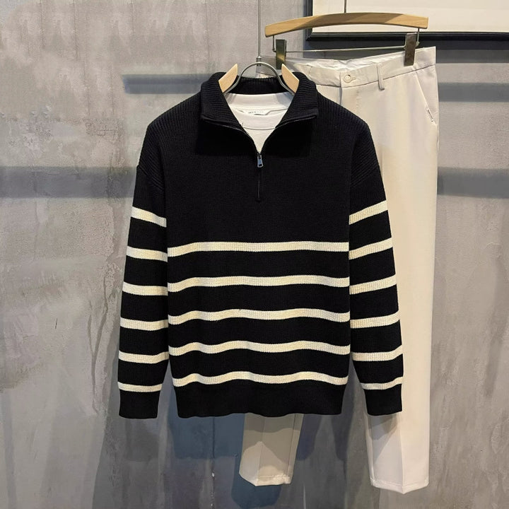 Men's Stylish Knit Sweater with Stand-up Collar Mune Fashion