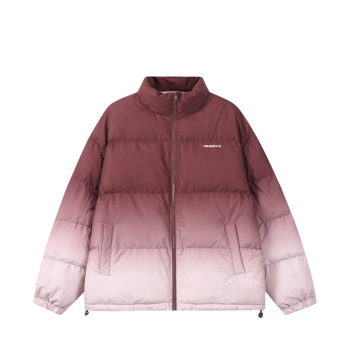 Women’s short padded quilted jacket with high funnel collar and ombré detail Mune Fashion