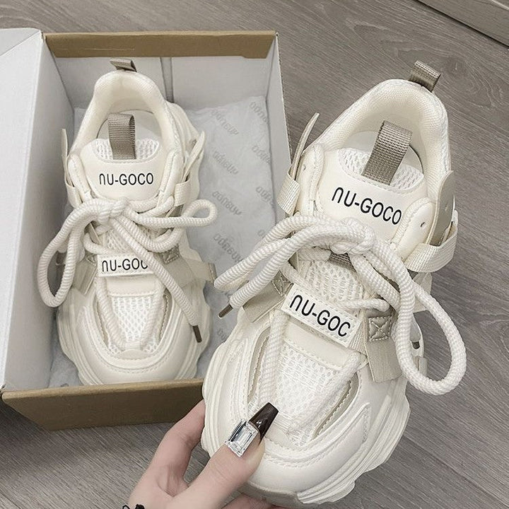 Women Sporty Chunky Sneakers with breathable mesh upper and innovative lacing system Mune Fashion