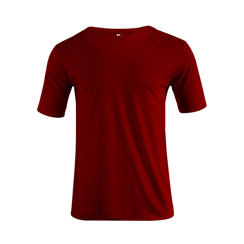 Men's V-neck T-shirt made of fine jersey with slim silhouette and flat seams Mune Fashion