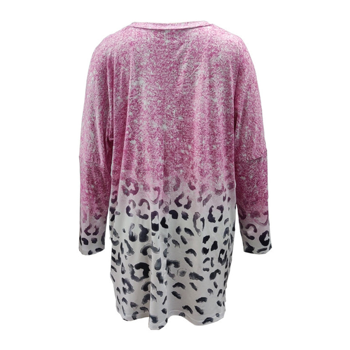 Women Oversize Longshirt-Tunic with Ombre Leopard Print and Side Pockets Mune Fashion