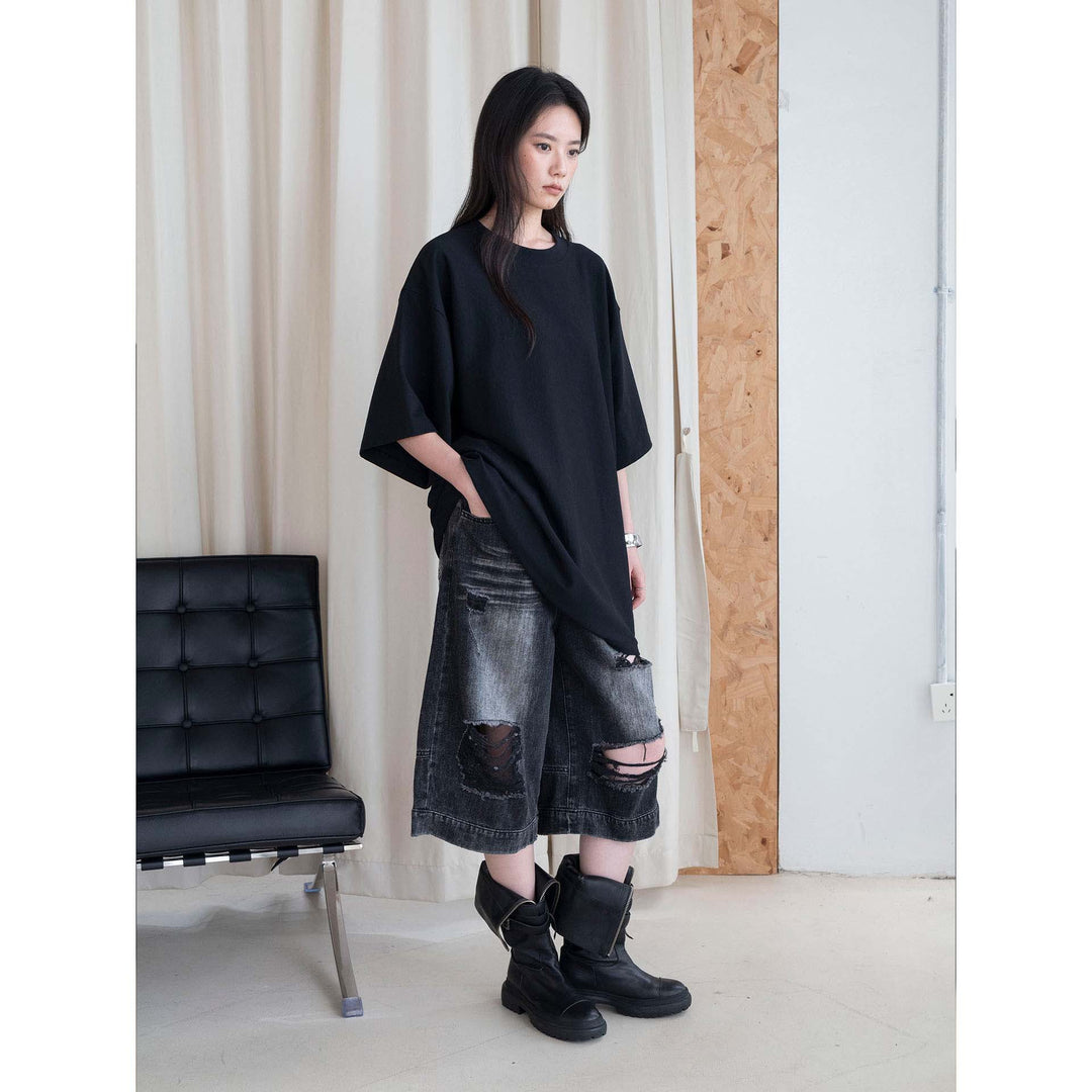 Women Oversized Boxy T-Shirt with Extended Sleeves and Heavy Cotton Quality Mune Fashion