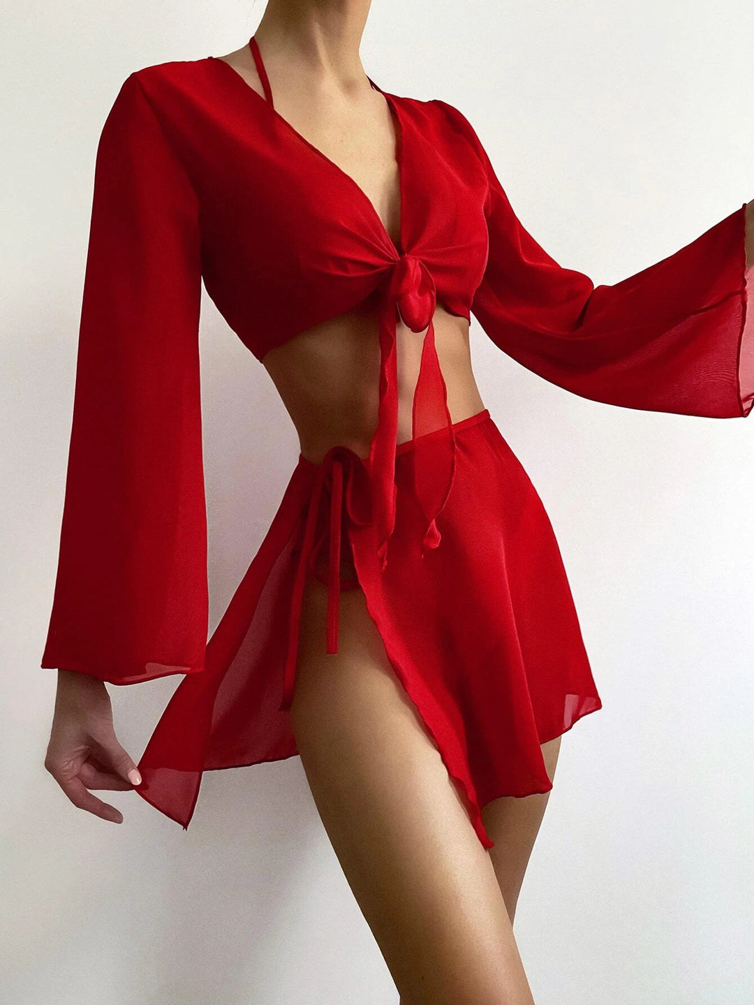Women Cotton Beach Set with Casual Wrap Design Mune Fashion