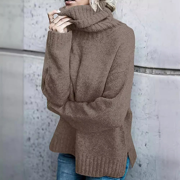Women Oversized Cozy Turtleneck Sweater made of Fine Knit Mune Fashion