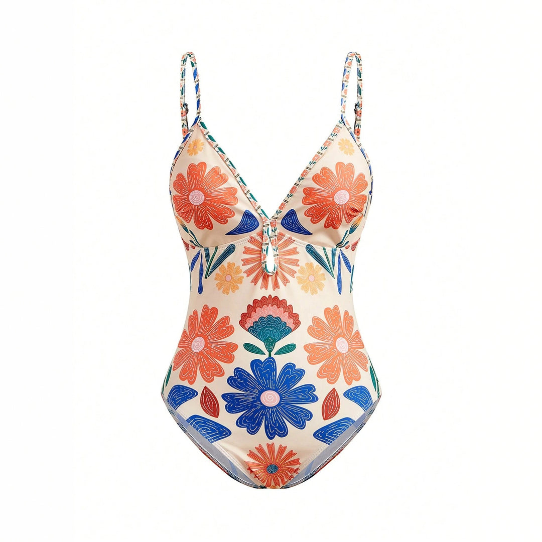 Women's Floral Pattern Swimsuit with Matching Skirt Mune Fashion