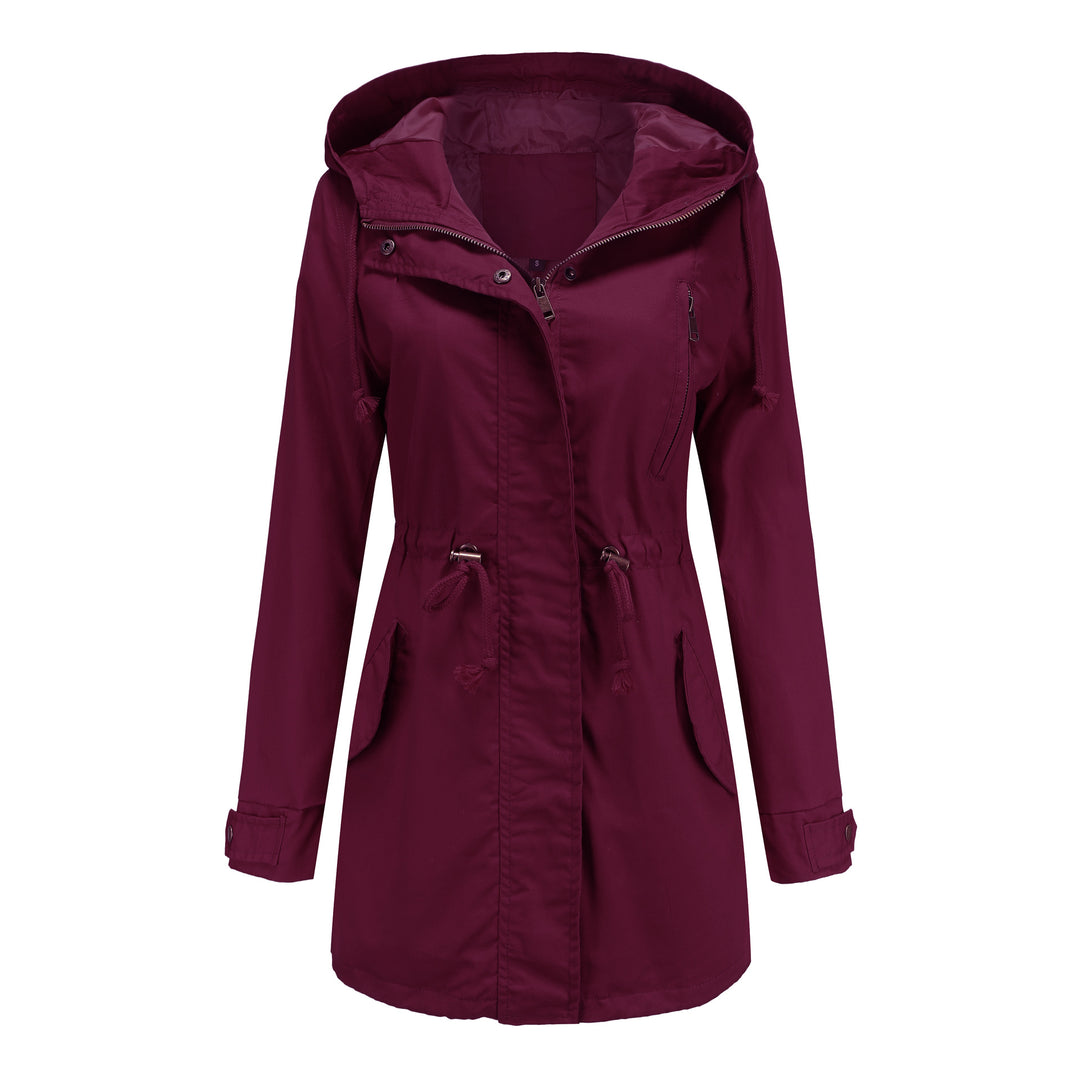Women's lightweight parka with hood, drawstring and concealed zip Mune Fashion