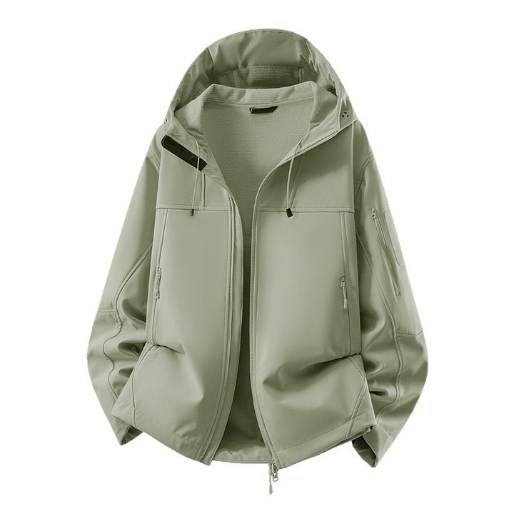 Men's softshell jacket with fleece lining, water-repellent and hood reinforcement Mune Fashion