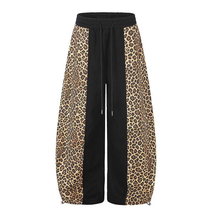 Women's Extra Wide Palazzo Jogpants with Leo Panels, Drawstring Waistband, and Adjustable Hem Mune Fashion