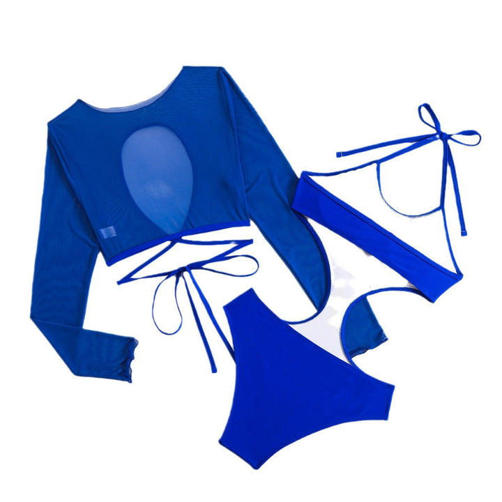Women's Sporty Tankini Set with Transparent Top and Stylish Cut Mune Fashion