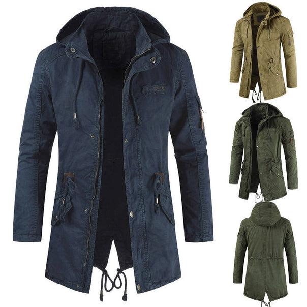 Men's Casual and Functional Parka Jacket with Hood and Practical Pockets Mune