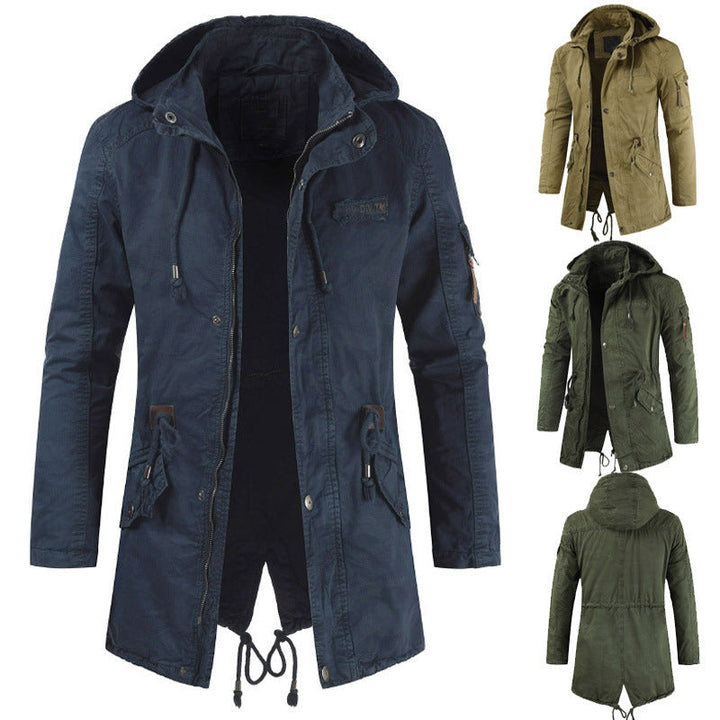 Men's Casual and Functional Parka Jacket with Hood and Practical Pockets Mune
