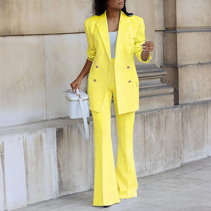 Women's Two-Piece Tailoring Set with Oversized Blazer and High-Waist Flared Pants Mune Fashion