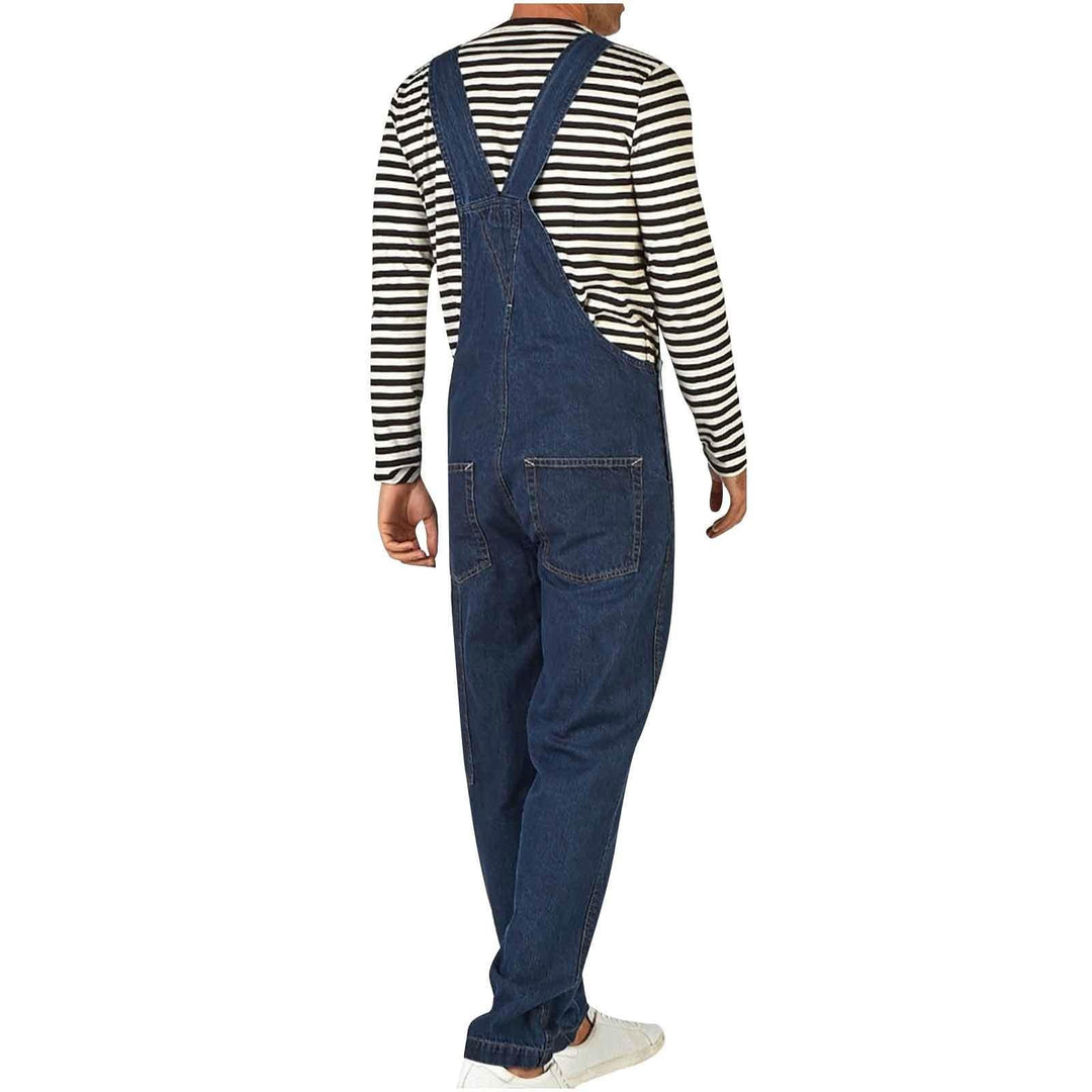 Men's jeans overall with pockets and adjustable straps