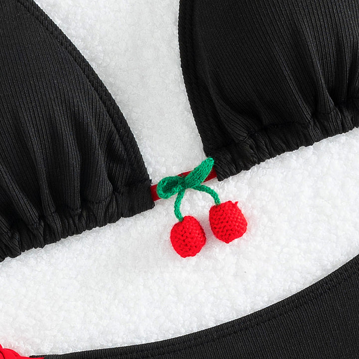 Ladies triangle bikini with playful ties and fruity detail Mune Fashion