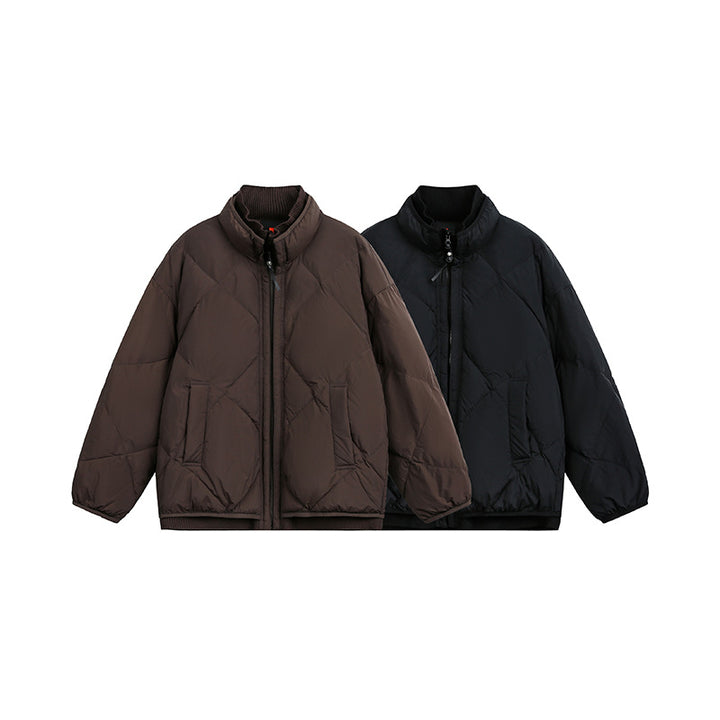 Unisex Boxy padded winter jacket with stand-up collar and ribbed cuffs Mune Fashion