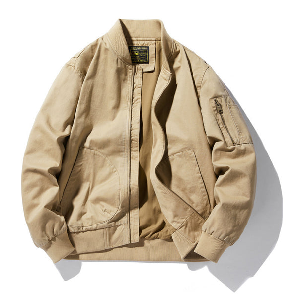 Men's lightweight canvas bomber in utility field style with arm pocket and ribbed cuffs Mune Fashion