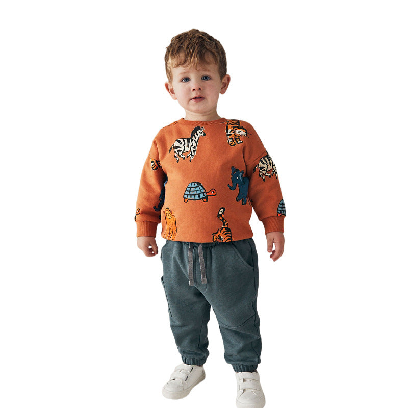 Kids Sweatshirt with Colorful Animal Motif Mune Fashion