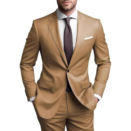 Men's tailored single-button suit set with slim silhouette and stretch comfort Mune Fashion