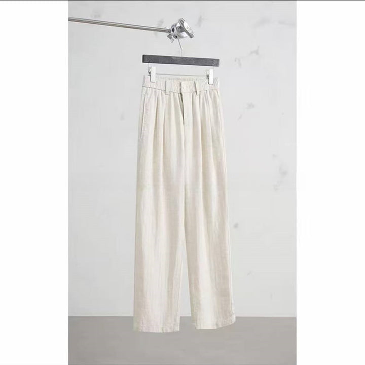 Women Wide-Cut Linen Pants Mune Fashion