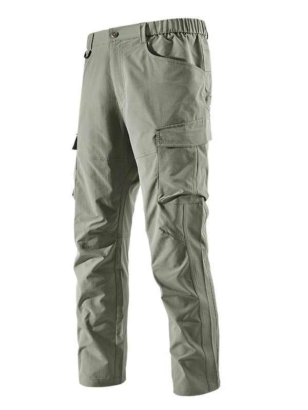 Men's Robust-Constructive Cargo Trekking Pants with Elastic Waistband and Multiple Pockets Mune Fashion