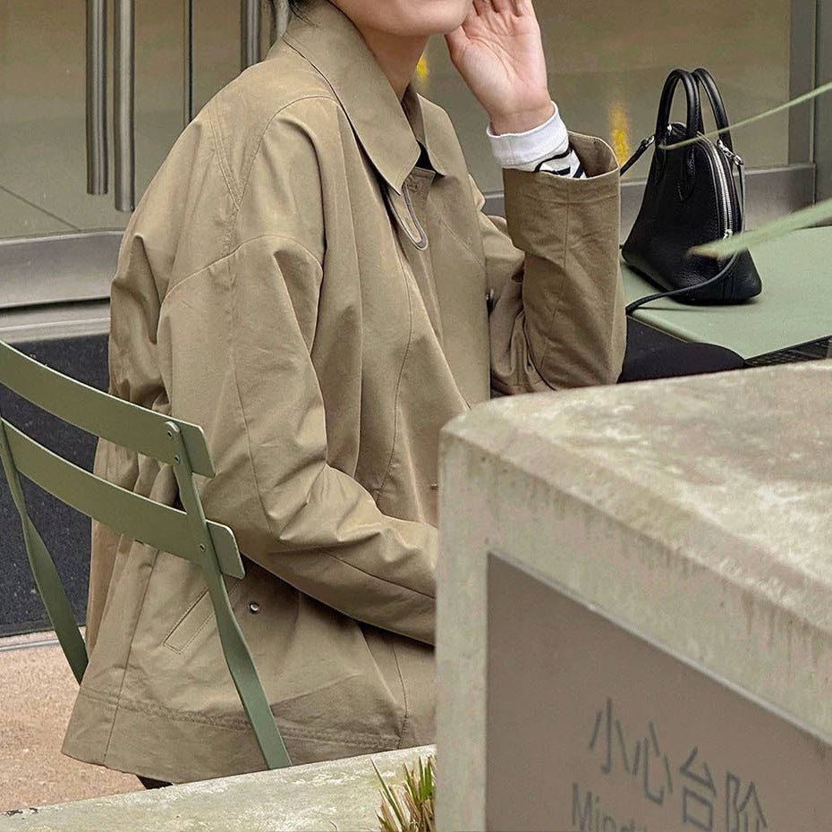 Women Fashionable Short Jacket with High Collar Mune Fashion