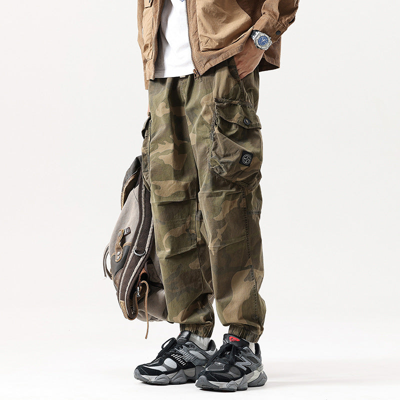 Herren Cargo-Joggerhose mit verstärkten Knien, Multifunktions-Taschen und Kordelbund Mune Fashion