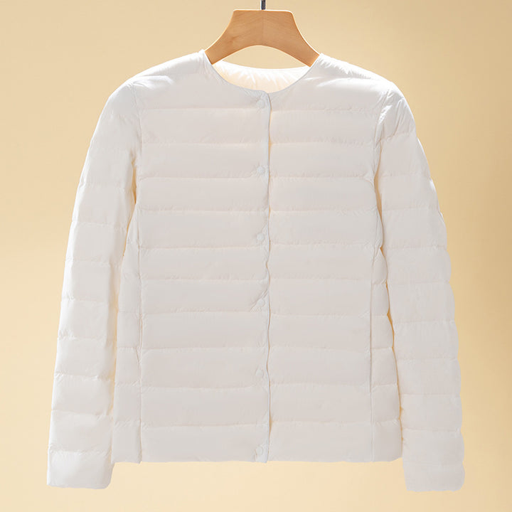 Women Ultra-Lightweight Quilted Jacket without Collar, Packable Thermal Jacket for Travel and Everyday Mune Fashion