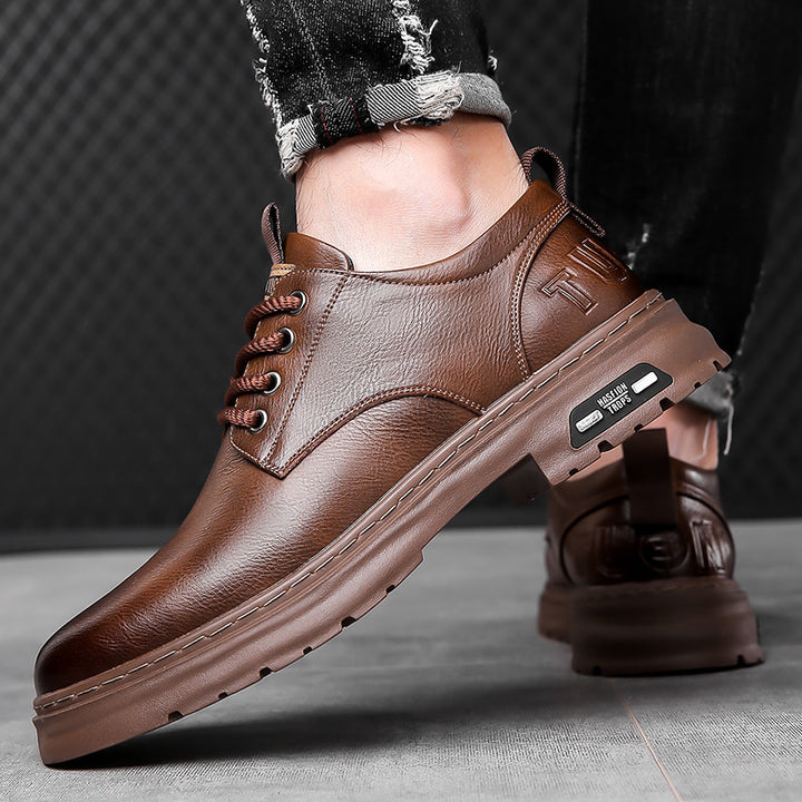 Men's Derby Hybrid made of leather look with robust profile platform sole and comfort insole Mune Fashion