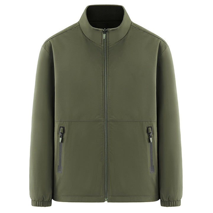 Men's minimalist technical all-weather softshell jacket with stand-up collar and water-repellent zippers Mune Fashion