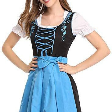 Ladies traditional dirndl with embroidered bodice and laced front Mune Fashion