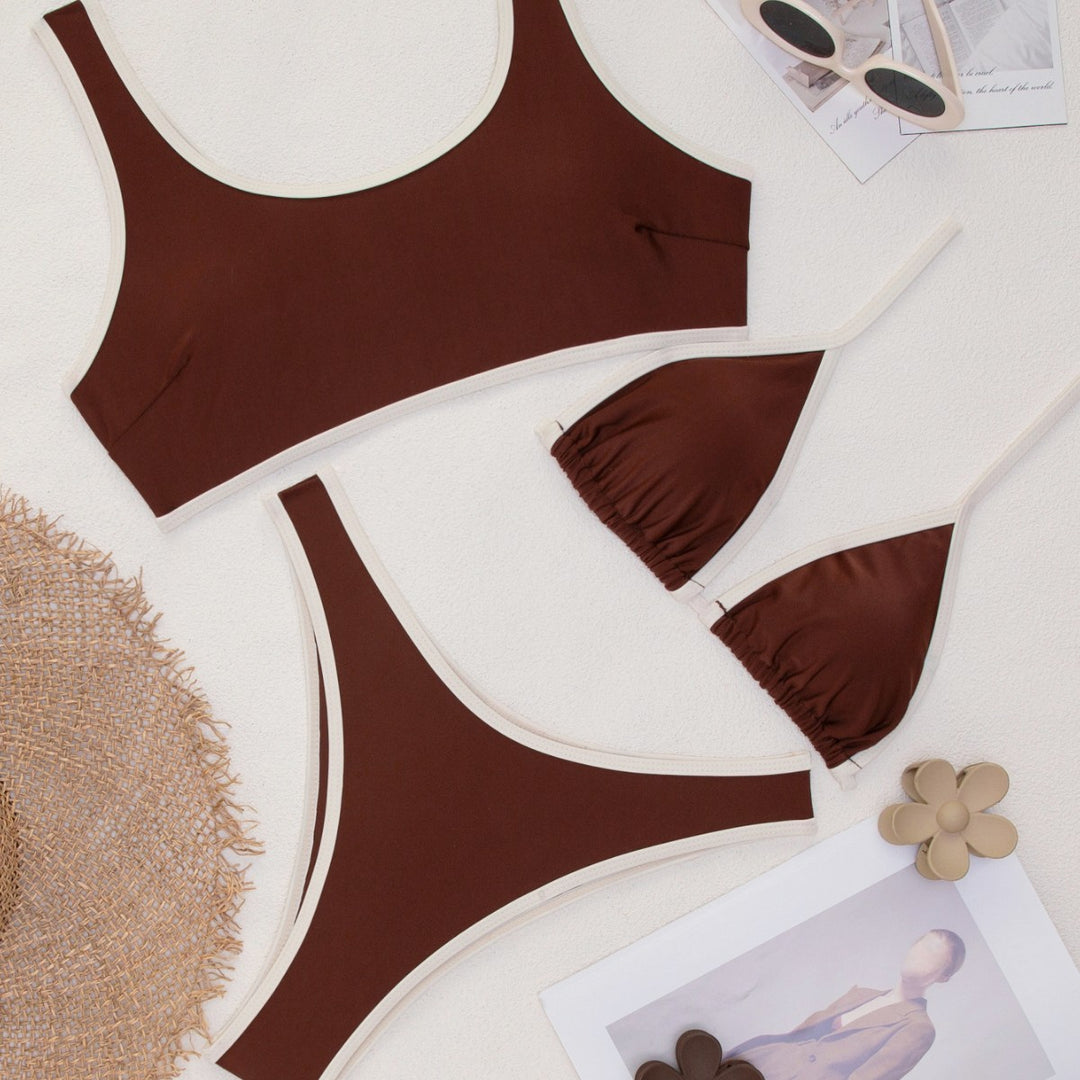 Women's Triangle Bikini Set with Adjustable Ties Mune Fashion