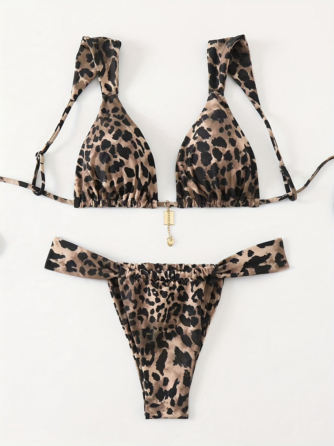 Women's triangle bikini with unique animal print and elegant ties Mune Fashion