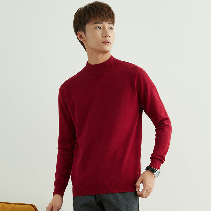 Men's High Neck Pullover in Fine Knit with Slim Fit Mune Fashion