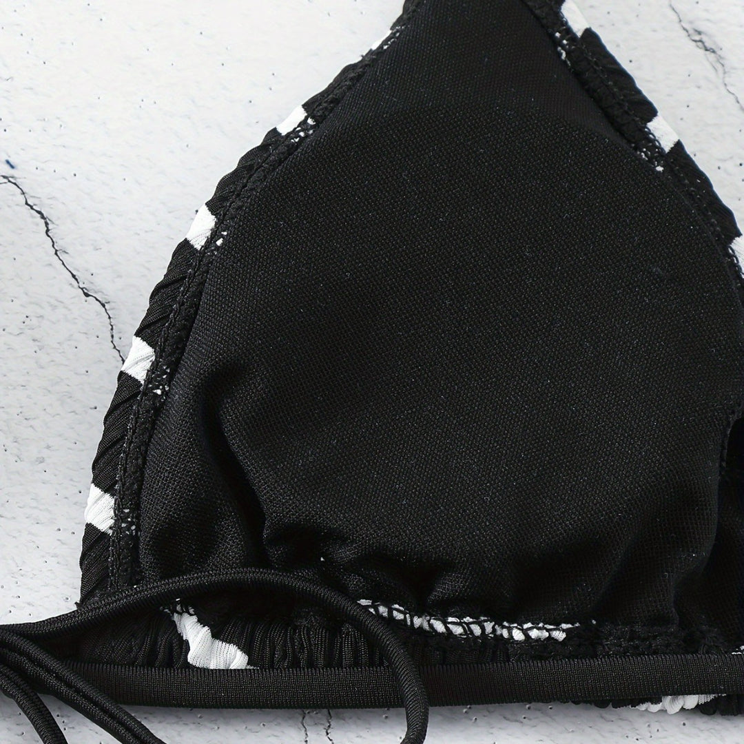 Women's Triangle Bikini with sophisticated stripes Mune Fashion