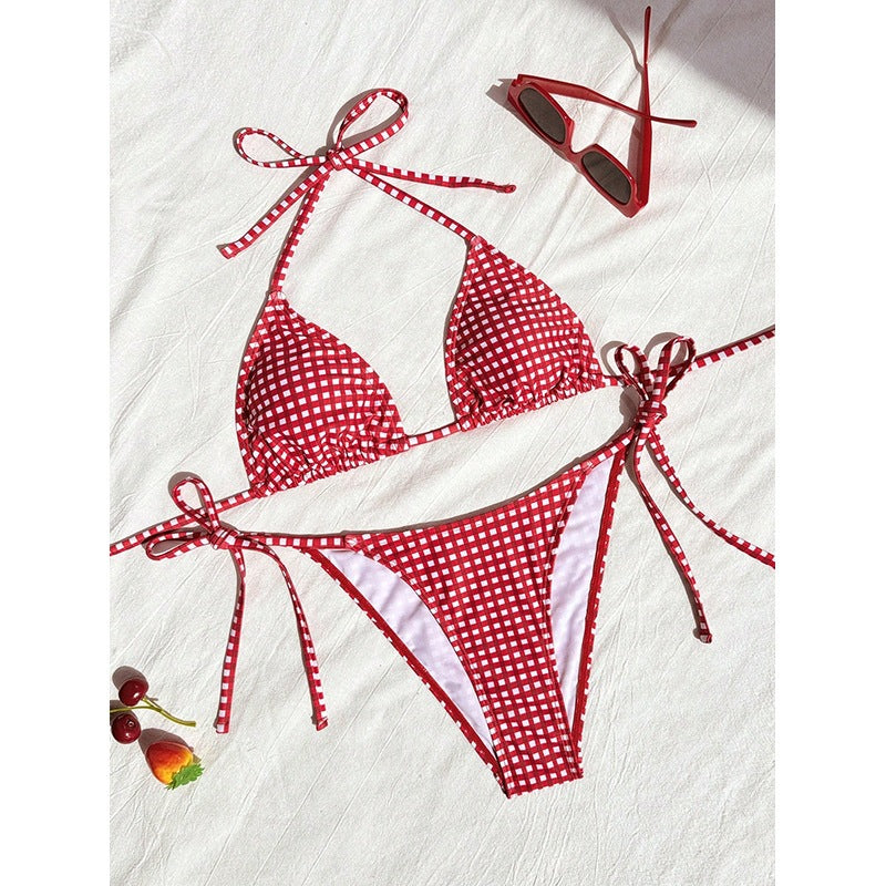 Ladies triangle bikini with trendy leopard pattern Mune Fashion