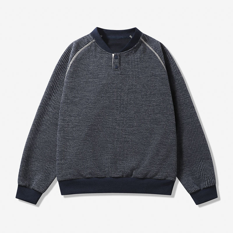Men's Comfortable Sweater with Stand-Up Collar Mune Fashion