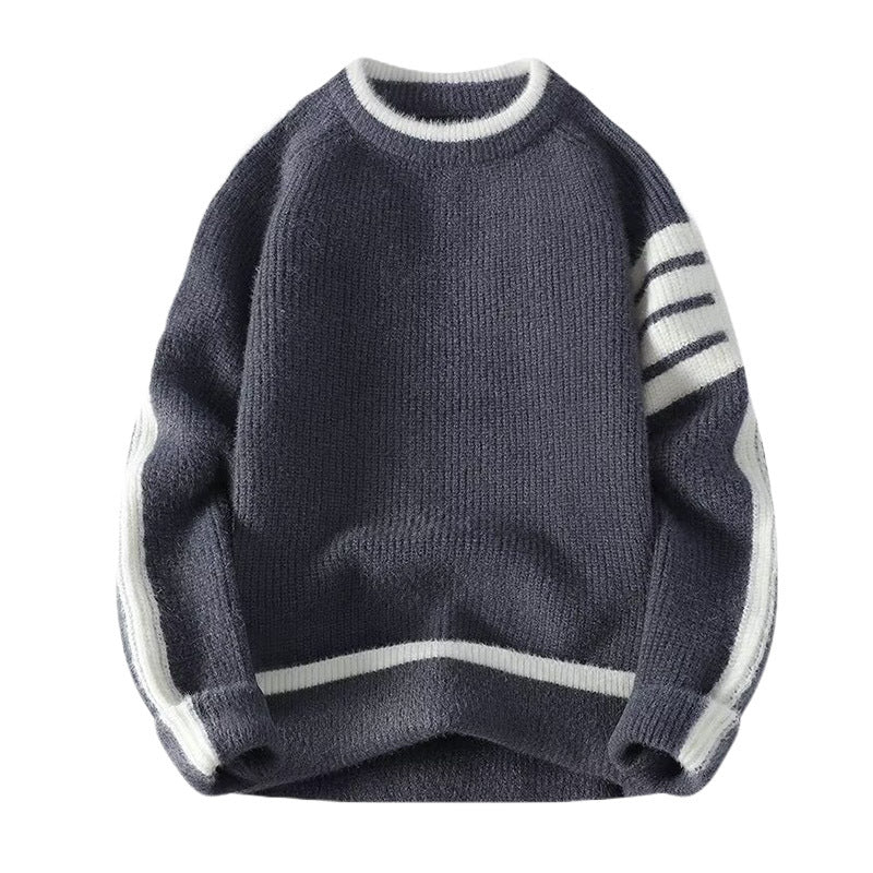 Men's sporty round neck sweater with contrast details Mune Fashion