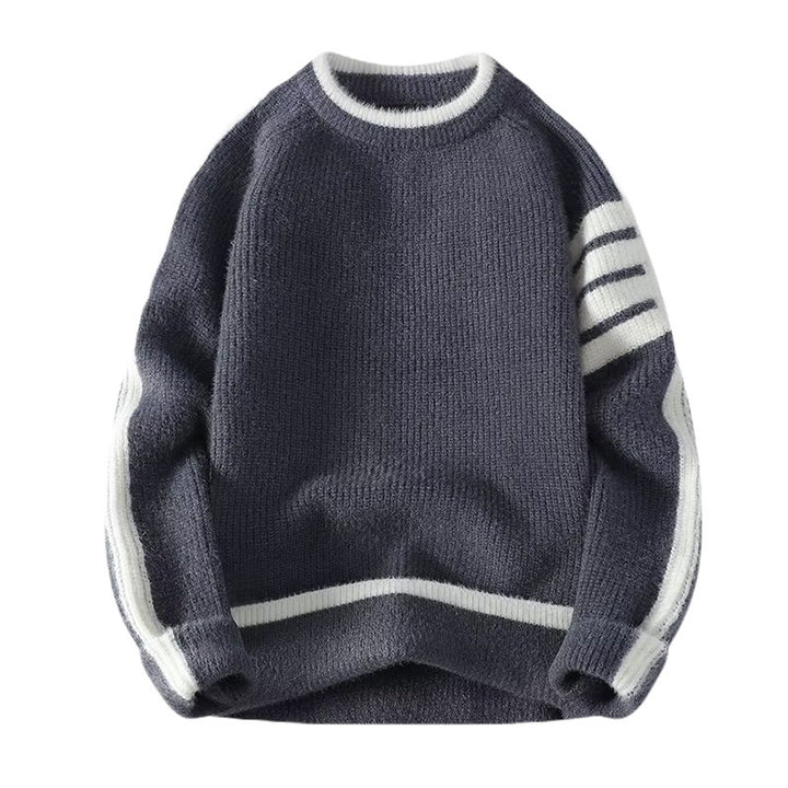 Men's sporty round neck sweater with contrast details Mune Fashion