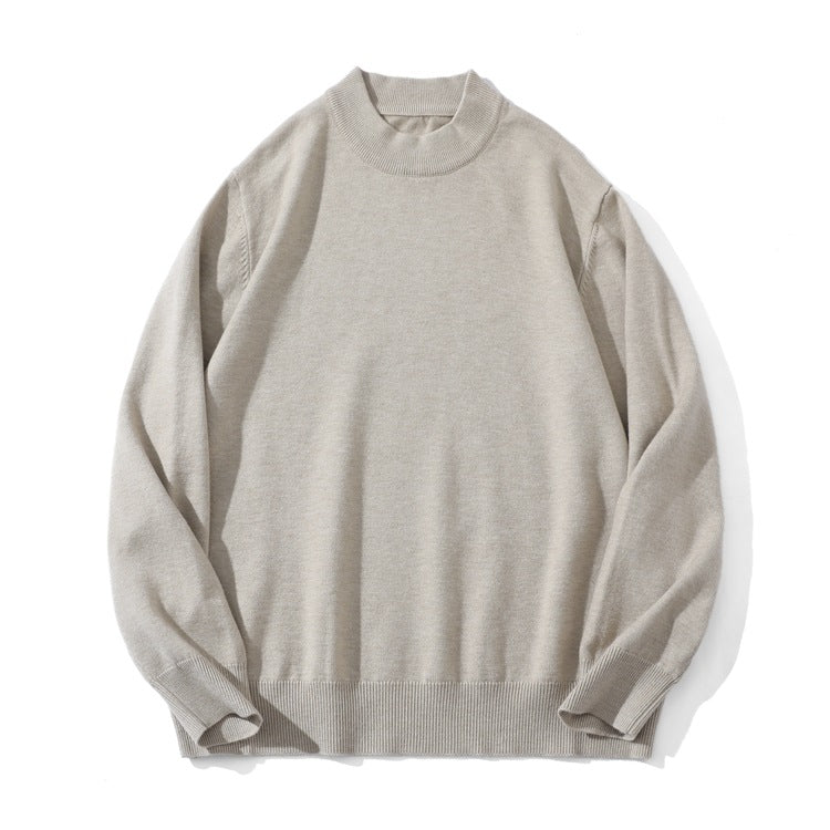 Unisex Fine Knit Sweater with Mockneck, Oversized Cut and Ribbed Cuffs Mune Fashion