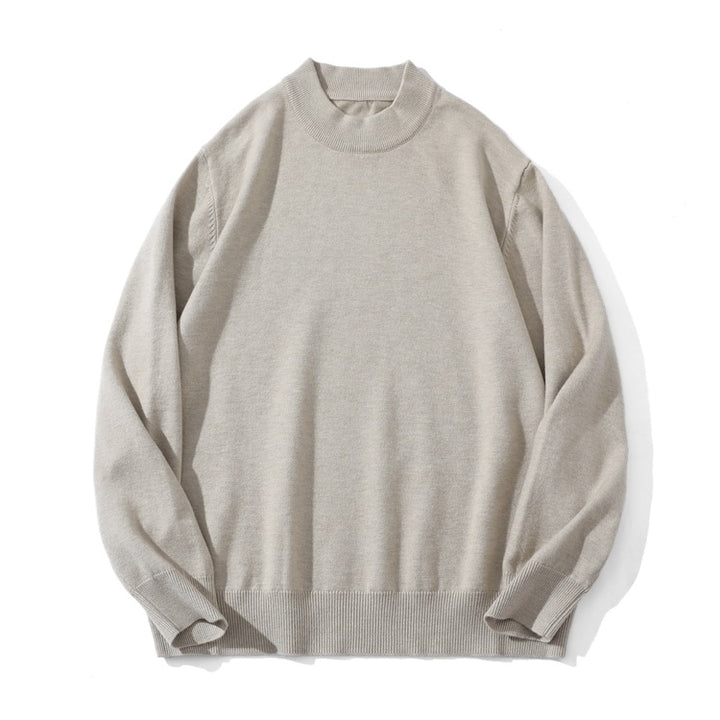 Unisex Fine Knit Sweater with Mockneck, Oversized Cut and Ribbed Cuffs Mune Fashion