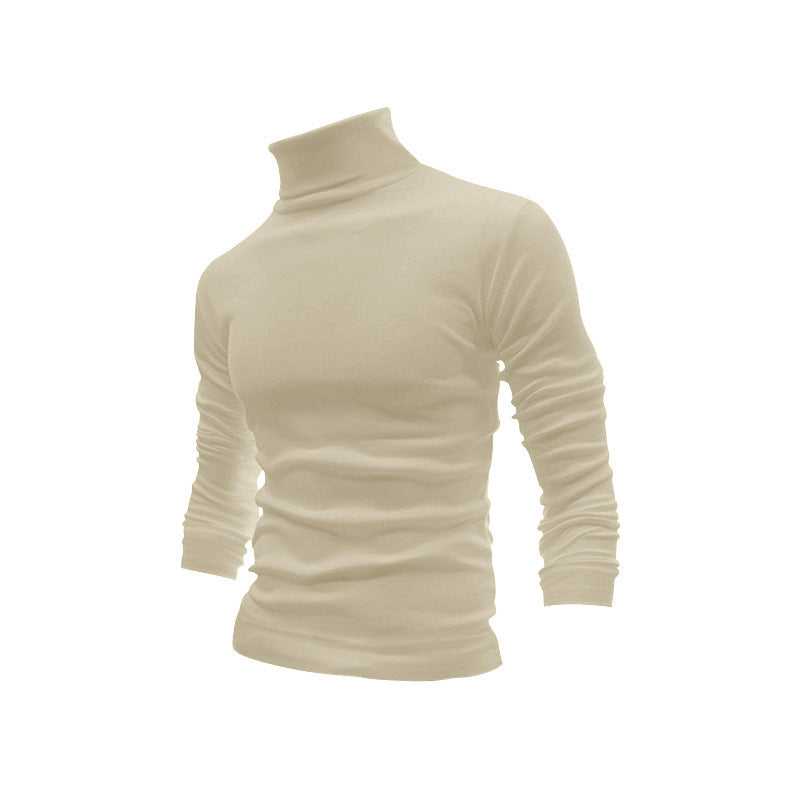 Men's Slim Fit Turtleneck Fine Knit Shirt with Stretch Comfort Mune Fashion