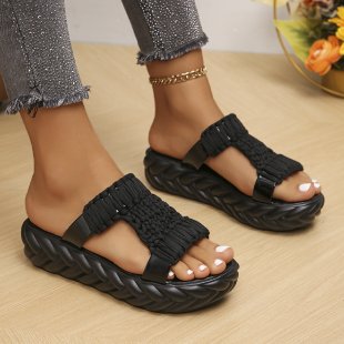 Women nan handwoven braided platform sandals with ergonomic padded sole Mune Fashion