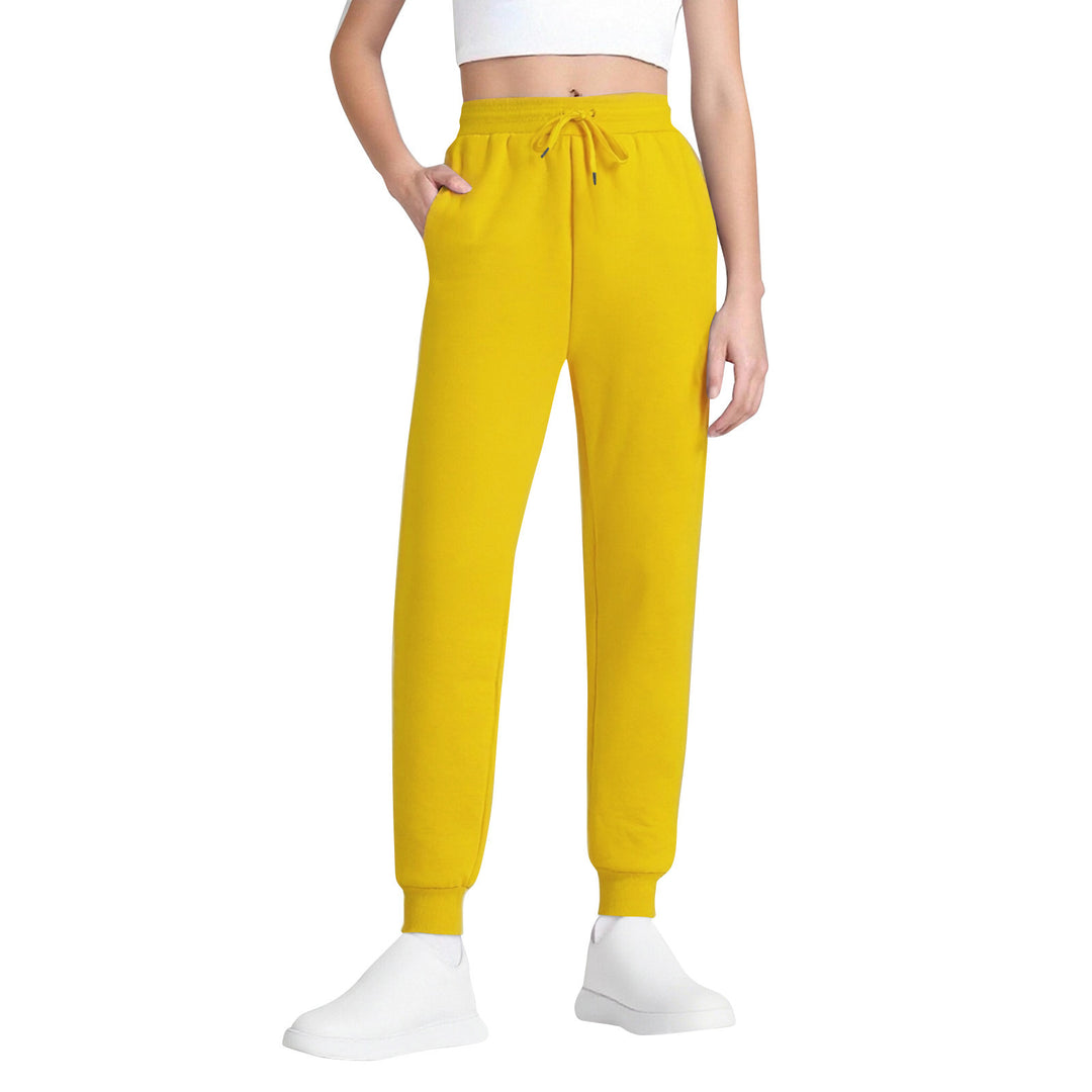 Women's slim high-waisted joggers with drawstring, side pockets, and cuffs Mune Fashion