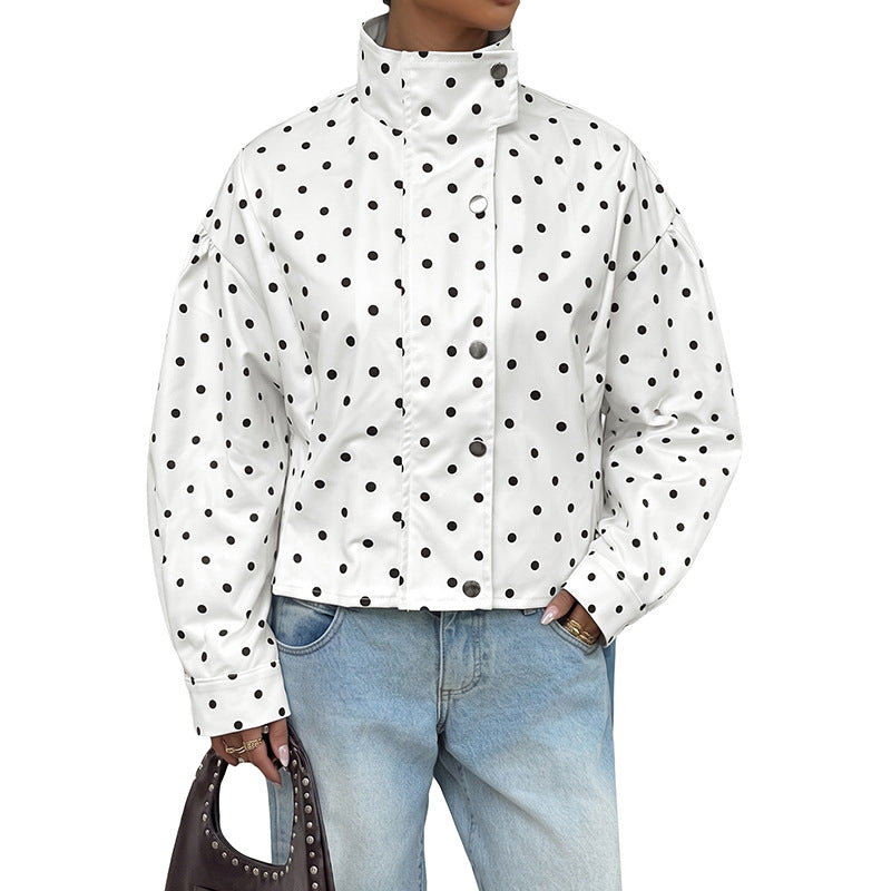 Women's Polka-Dots Pullover Jacket Mune Fashion