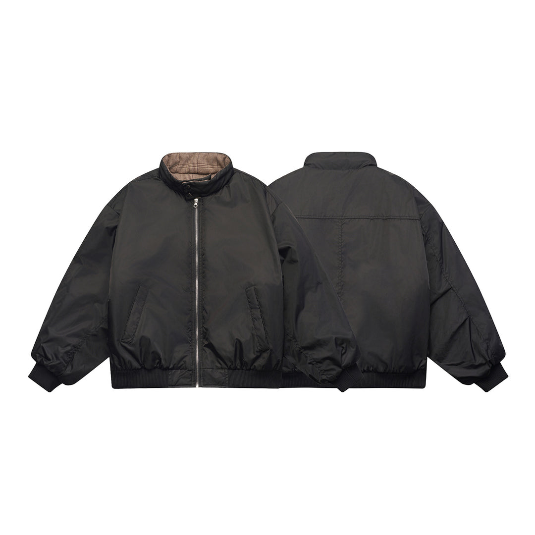 Unisex Boxy-Flight Jacket in Oversize Cut with Quilted Stand Collar Lining and Ribbed Cuffs Mune Fashion