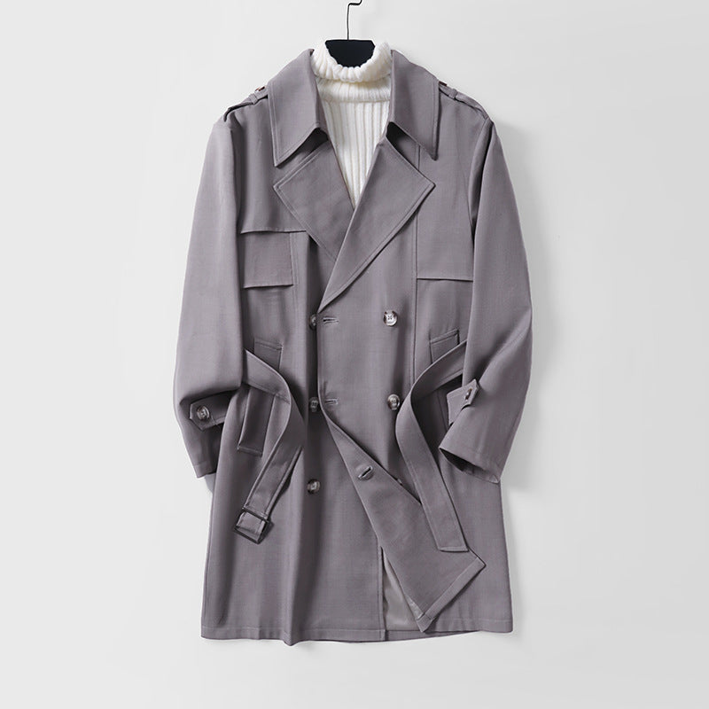 Women's Modern Short Coat in Trench Style with Double-Breasted Button Placket and Epaulettes Mune Fashion