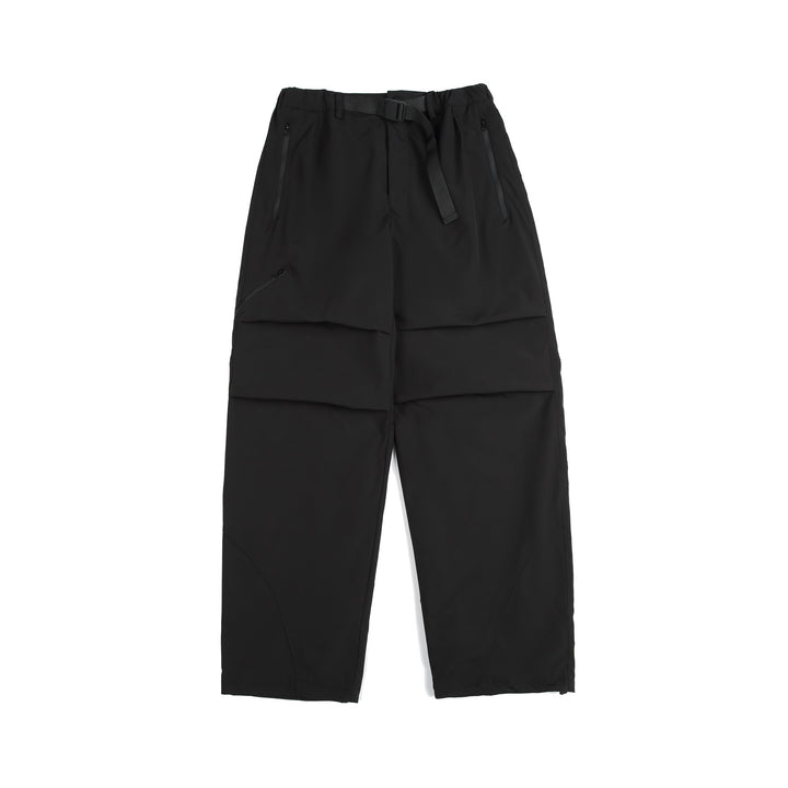 Unisex Technical Cargo Capri Pants with Elastic Waistband, Integrated Belt and Waterproof Zippers Mune Fashion