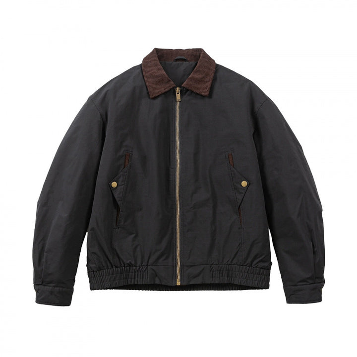 Men's Boxy Field Bomber Jacket with Cord Collar, Metal Zipper and Elastic Hem Mune Fashion