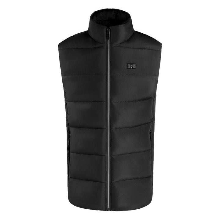 Men's Lightweight Quilted Thermal Vest with High Stand-Up Collar, Water-Resistant Outer Shell, and Two-Way Zipper Mune Fashion